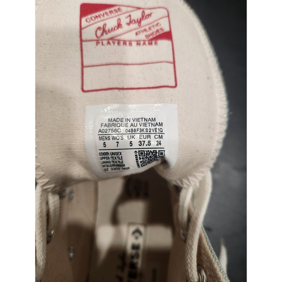 Converse Chuck Taylor All Star 70 High Top Pale Green Canvas Sneakers Size 7 - Picture 6 of 6